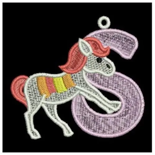 FSL Horse Alphabet Embroidery Design Free Returns