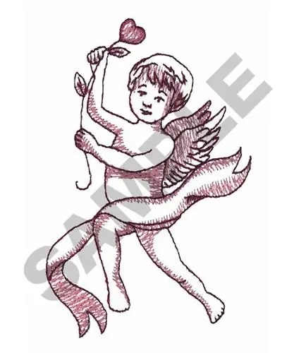 ANGEL WITH HEART Embroidery Design Genuine