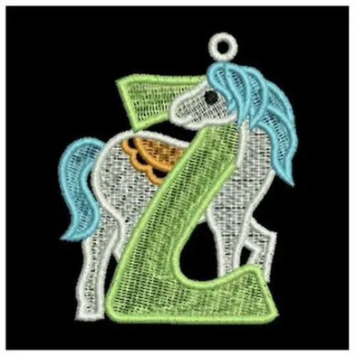 Hot Picks FSL Horse Alphabet Embroidery Design
