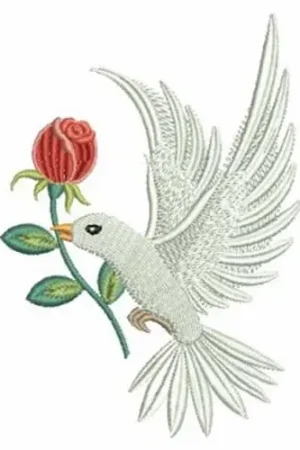 Worldwide Shipping Love Dove Embroidery Design