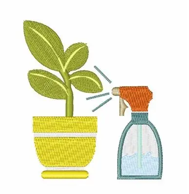 Affordable Water House Plant Embroidery Design