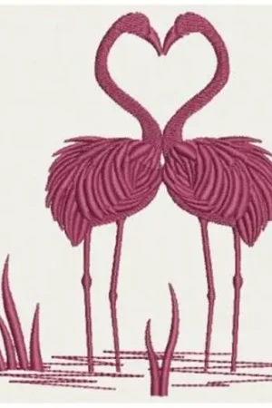 Big Sale Flamingo Love Embroidery Design