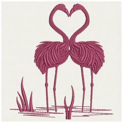 Big Sale Flamingo Love Embroidery Design