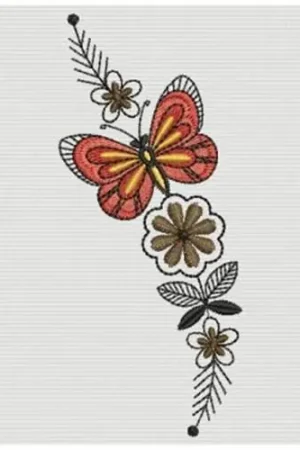 Butterfly Floral Embroidery Design Limited Time