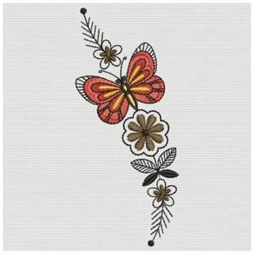 Butterfly Floral Embroidery Design Limited Time
