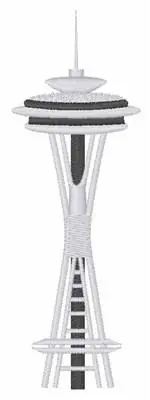 Worldwide Shipping Space Needle Embroidery Design