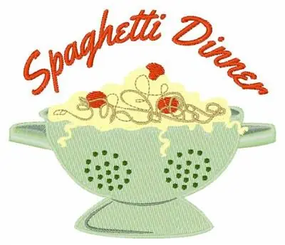 Affordable Spaghetti Dinner Embroidery Design