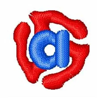 Authentic Record Font a Embroidery Design