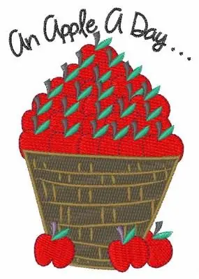 Apple A Day Embroidery Design Clearance