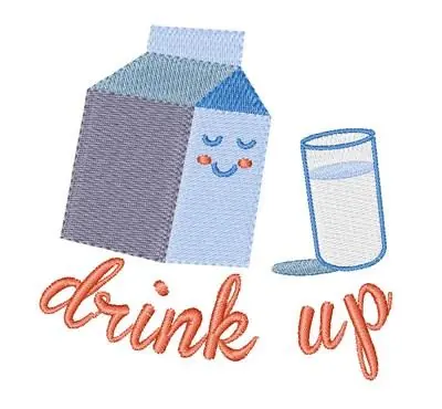 Authentic Drink Up Embroidery Design