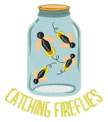 Grab Now CAtching Fireflies Embroidery Design