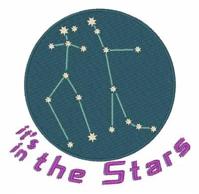 Gemini Constellation Embroidery Design Crafted