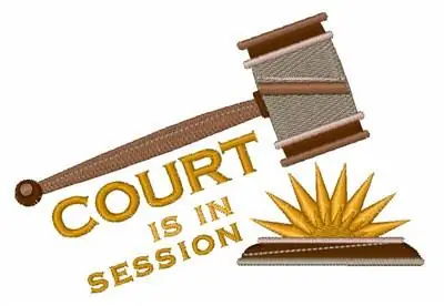Authentic Court In Session Embroidery Design