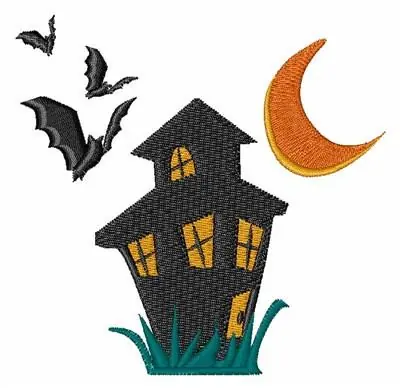 Haunted House Embroidery Design Save Now