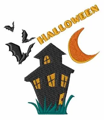 Halloween House Embroidery Design Latest
