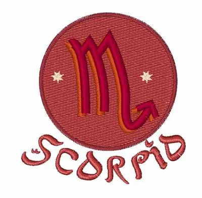 Scorpio Sign Embroidery Design Same Day Shipping