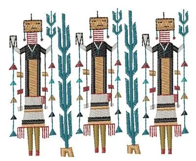 Cactus Women Embroidery Design Free Shipping