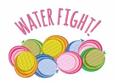 Water Fight Embroidery Design Viral