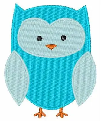 Blue Owl Embroidery Design Next Day Delivery
