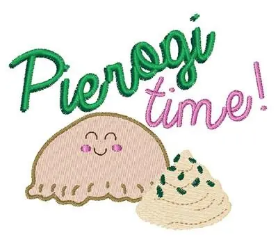 Pierogi Time Embroidery Design Premium
