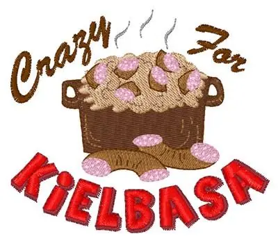 Crazy Kielbasa Embroidery Design Crafted