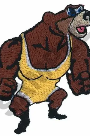 WRESTLING BEAR Embroidery Design Top Pick