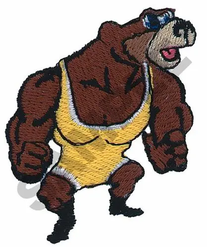WRESTLING BEAR Embroidery Design Top Pick