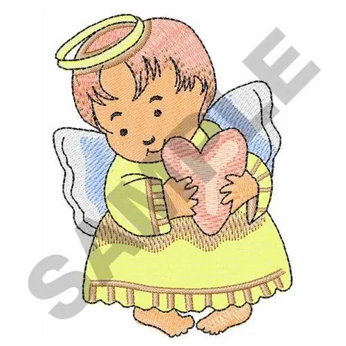 Price Cut ANGEL WITH HEART Embroidery Design