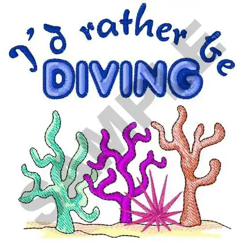 Top Pick ID RATHER BE DIVING Embroidery Design