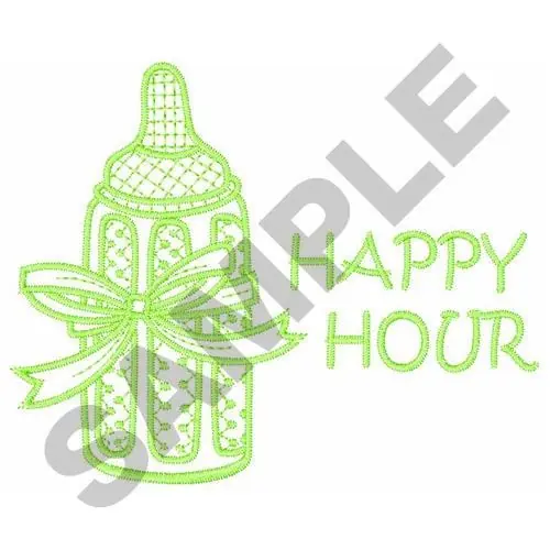 HAPPY HOUR Embroidery Design Trending