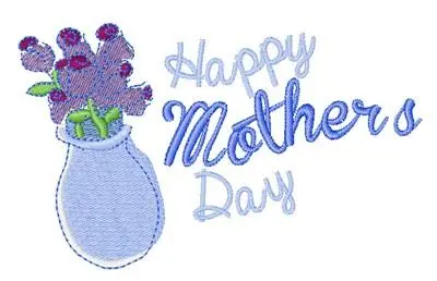 Viral Happy Mothers Day Vase Embroidery Design