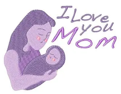 Professional Grade Love You Mom Embroidery Design