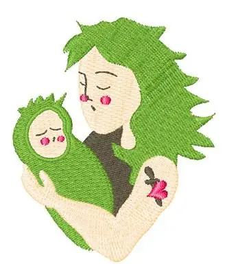 Punk Mom and Baby Embroidery Design Trusted Brand