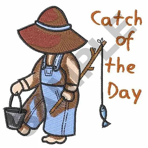 CATCH OF THE DAY Embroidery Design Hot Picks