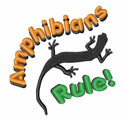 Warranty Included Amphibians Rule Embroidery Design