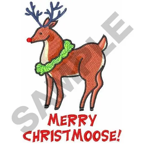Crafted MERRY CHRISTMOOSE Embroidery Design