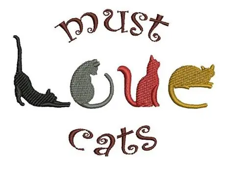 Latest MUST LOVE CATS Embroidery Design