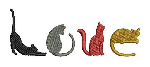 Fresh Stock LOVE CATS Embroidery Design