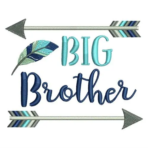 Handmade Big Brother Arrow Embroidery Design