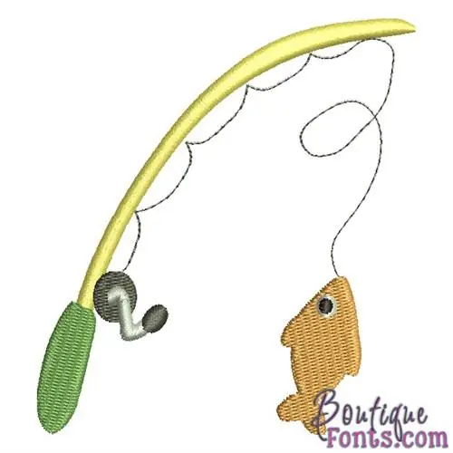 Fishing Pole Embroidery Design Popular