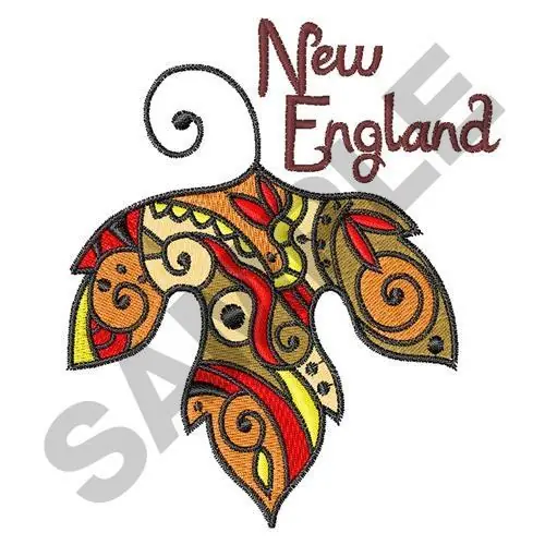 NEW ENGLAND LEAF Embroidery Design New Release
