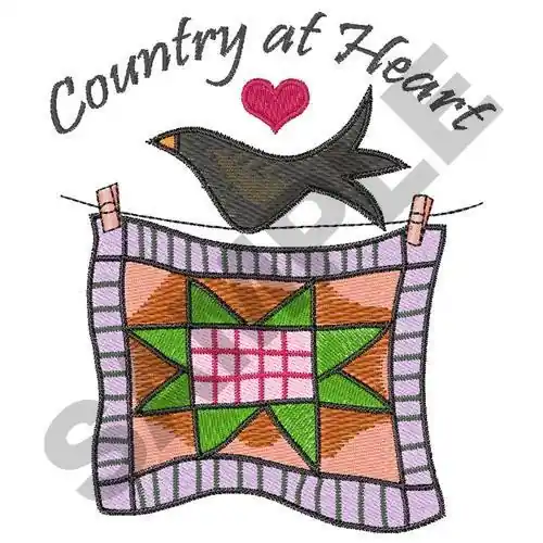 COUNTRY AT HEART Embroidery Design Today Only