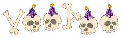 Voodoo Skulls Embroidery Design Big Sale