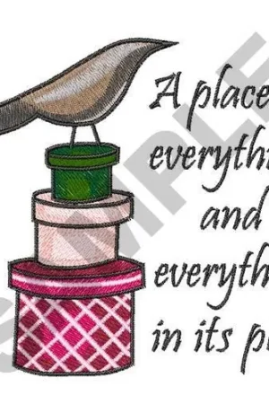 A PLACE FOR EVERYTHING Embroidery Design Bargain