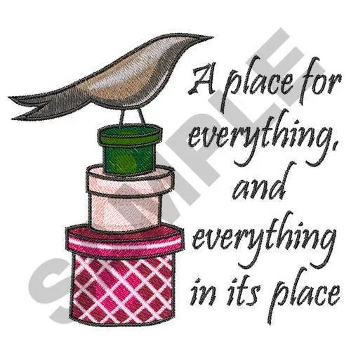 A PLACE FOR EVERYTHING Embroidery Design Bargain