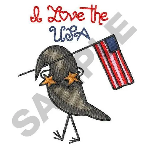 Budget I LOVE THE USA Embroidery Design