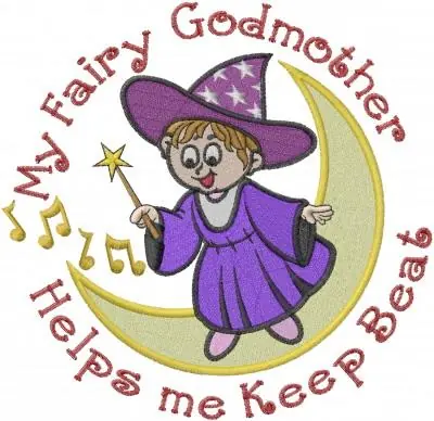 Crescent Moon Music Fairy Fairy Godmother Embroidery Design Special Discount