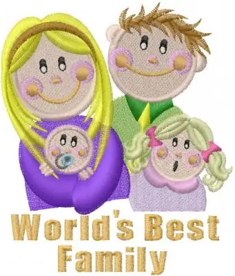 Original Worlds Best Family Embroidery Design