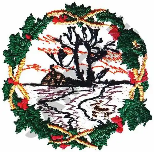 Shop Now HOLIDAY WREATH SCENE Embroidery Design