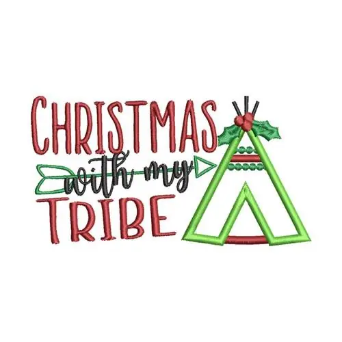 Christmas With My Tribe Embroidery Design Latest